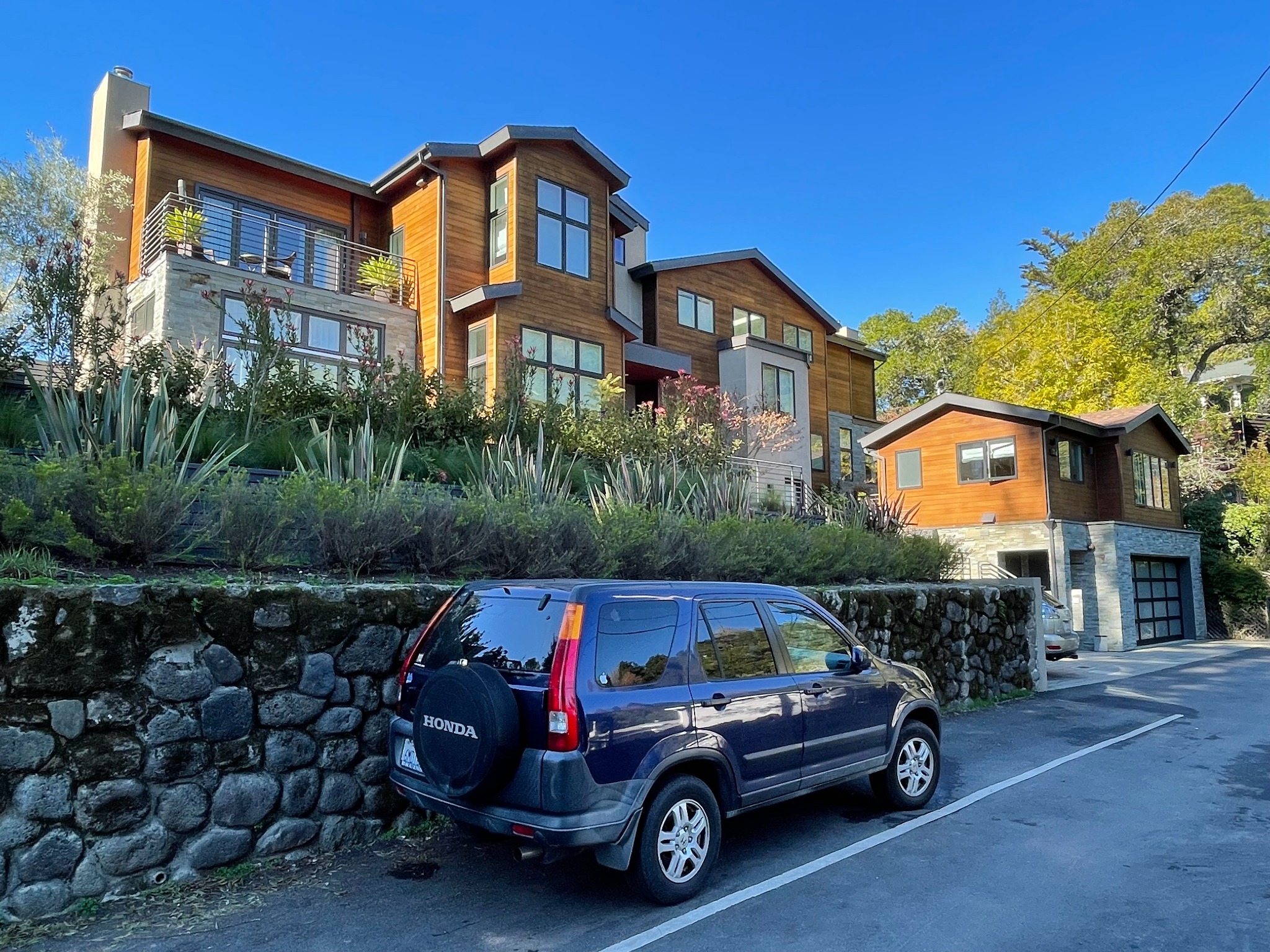 Completed hillside residence